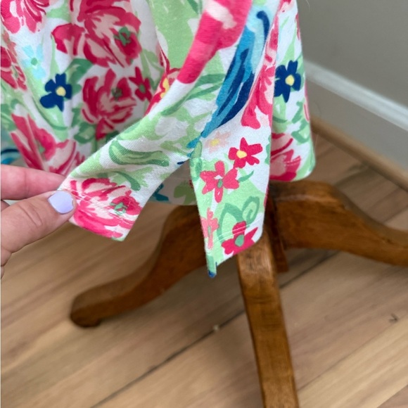 Talbots Small 100% Cotton Short Sleeve Casual Floral Dress - Picture 5 of 7